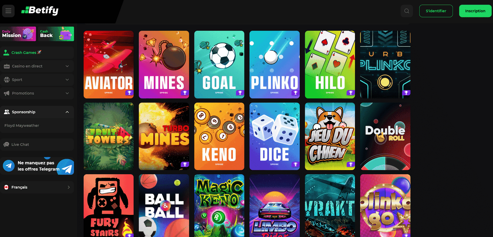 Établissement de jeux de hasard Betify et site Web de paris sportifs en ligne